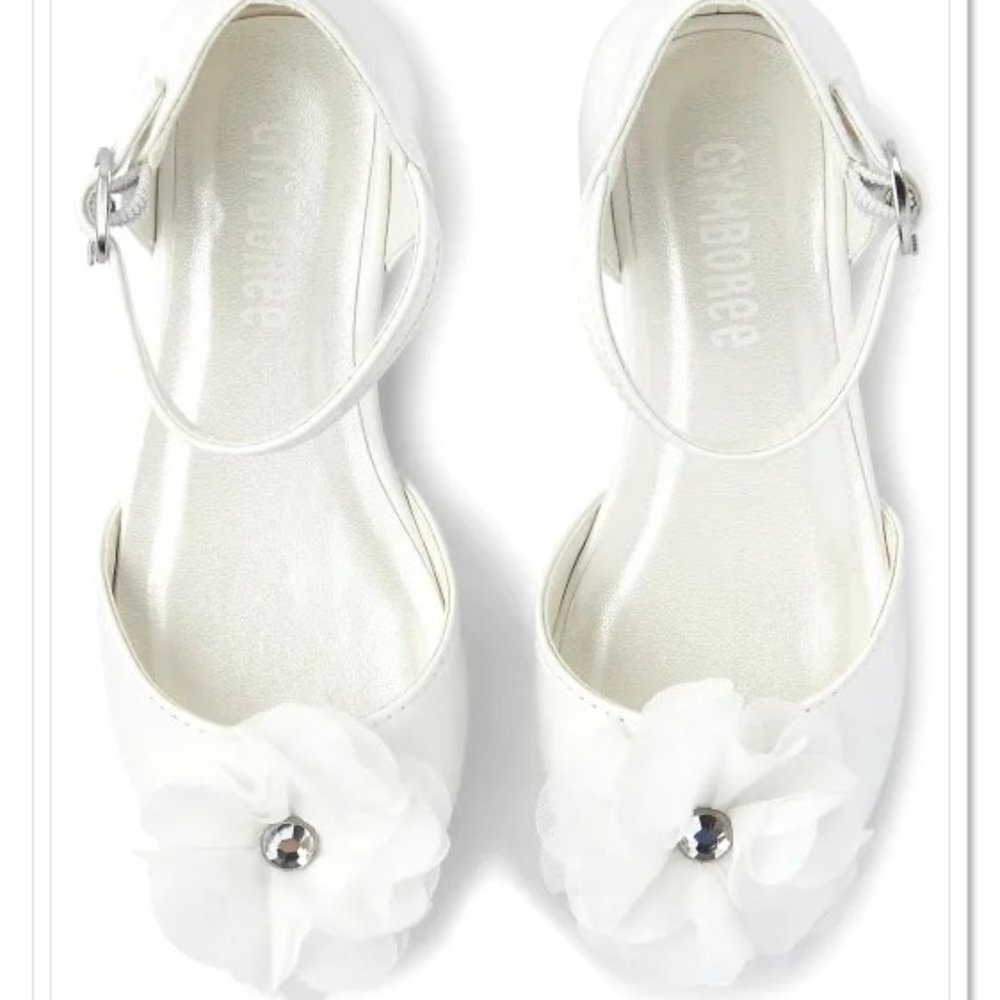 Gymboree Girls White Dressy Shoes 5 6 7 8 9 10 NEW